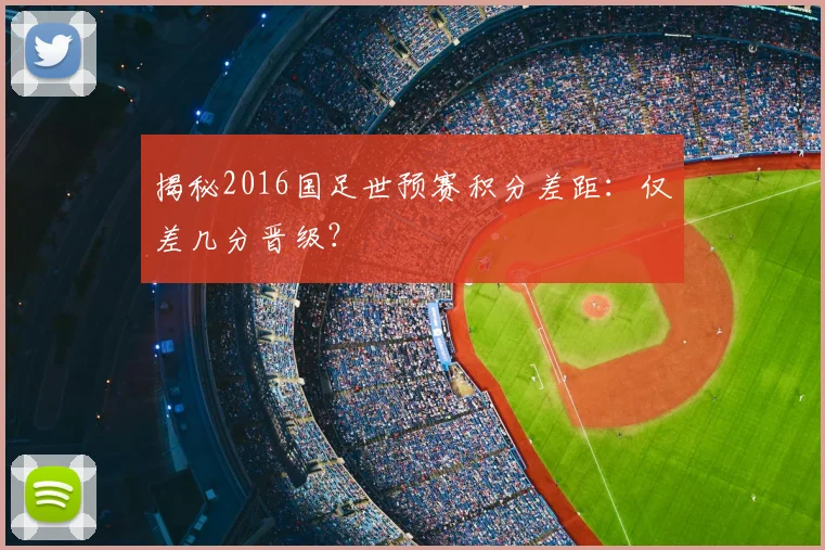 揭秘2016国足世预赛积分差距：仅差几分晋级？